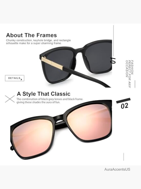 Oversized Square Sunglasses with UV400 Protection main image 4
